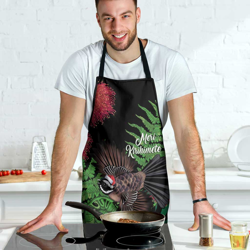 Meri Kirihimete New Zealand Apron Piwakawaka Koru Fern Mix Pohutukawa - Aussie Hoodie