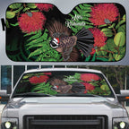 Meri Kirihimete New Zealand Auto Sun Shade Piwakawaka Koru Fern Mix Pohutukawa - Aussie Hoodie