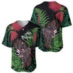 Meri Kirihimete New Zealand Baseball Jersey Piwakawaka Koru Fern Mix Pohutukawa - Aussie Hoodie