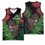 Meri Kirihimete New Zealand Basketball Jersey Piwakawaka Koru Fern Mix Pohutukawa - Aussie Hoodie