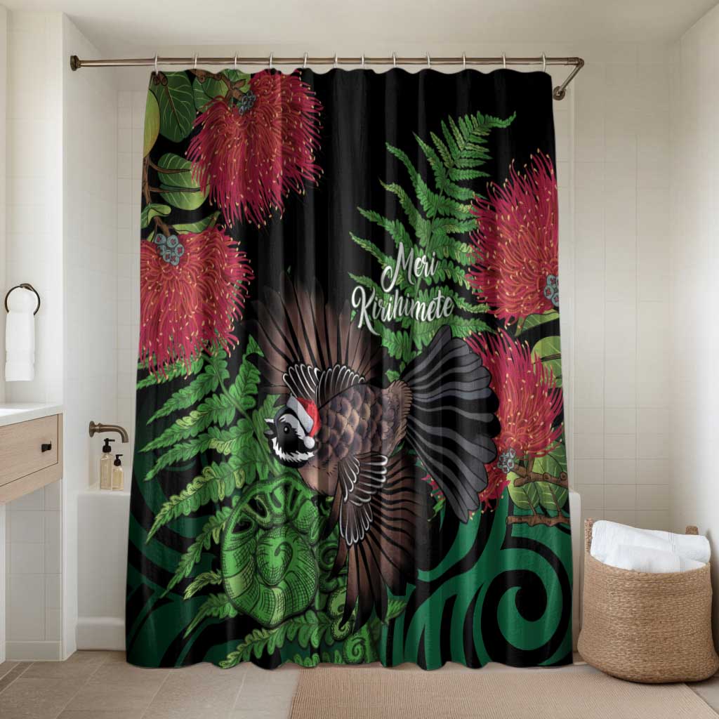 Meri Kirihimete New Zealand Bathroom Set Piwakawaka Koru Fern Mix Pohutukawa - Aussie Hoodie