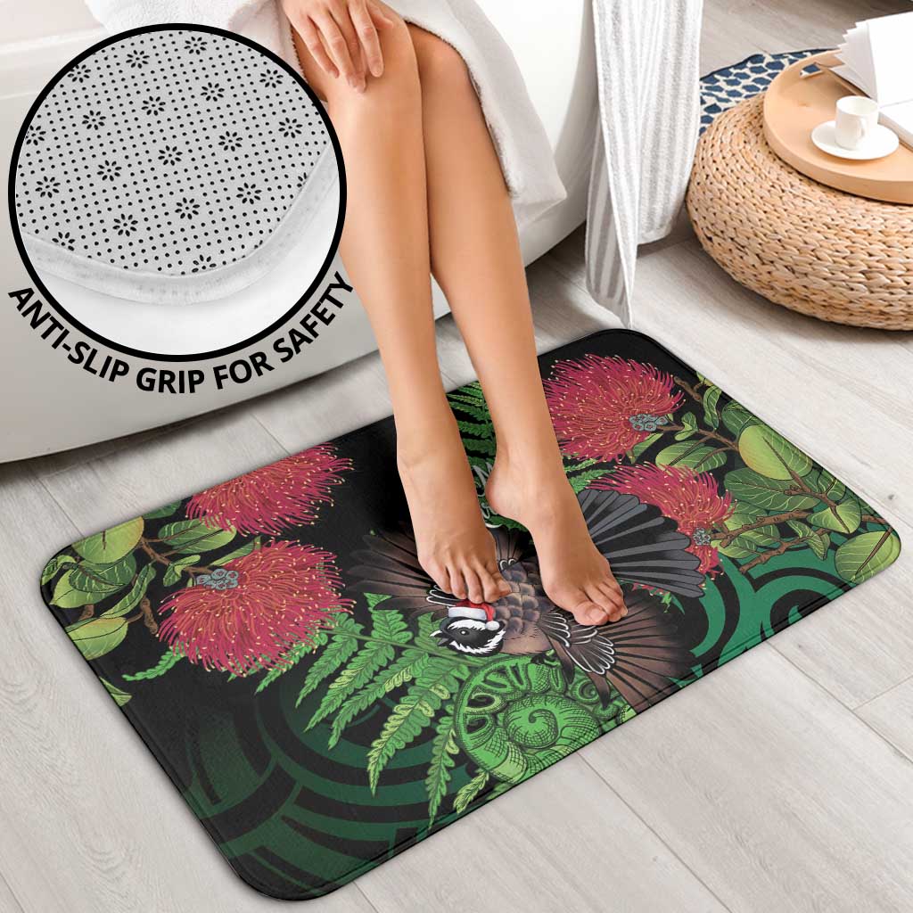 Meri Kirihimete New Zealand Bathroom Set Piwakawaka Koru Fern Mix Pohutukawa - Aussie Hoodie