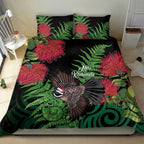 Meri Kirihimete New Zealand Bedding Set Piwakawaka Koru Fern Mix Pohutukawa - Aussie Hoodie