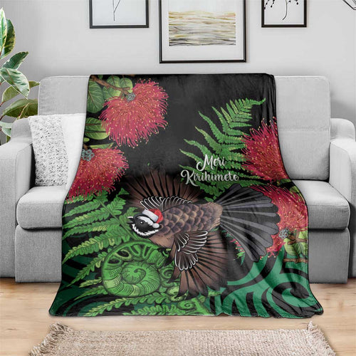 Meri Kirihimete New Zealand Blanket Piwakawaka Koru Fern Mix Pohutukawa - Aussie Hoodie