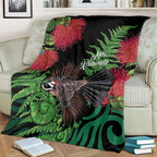 Meri Kirihimete New Zealand Blanket Piwakawaka Koru Fern Mix Pohutukawa - Aussie Hoodie
