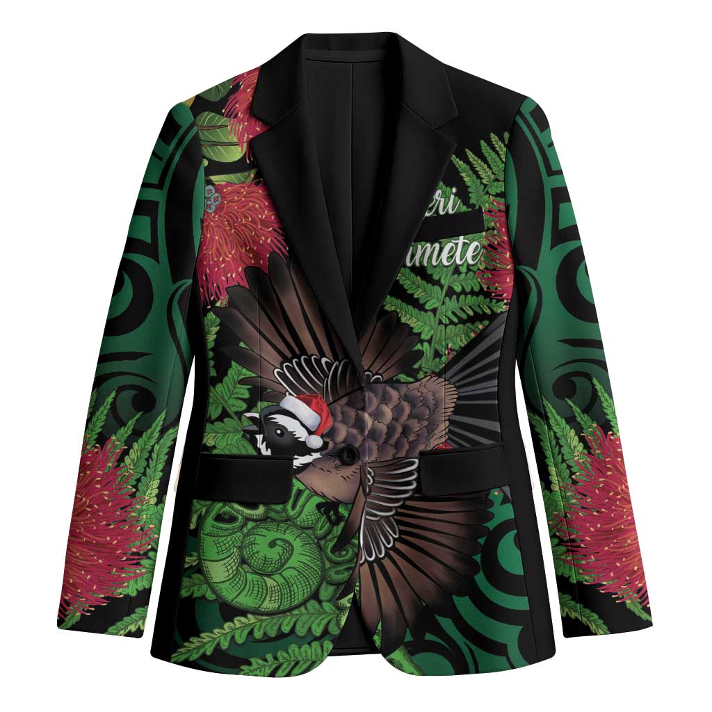 Meri Kirihimete New Zealand Blazer Piwakawaka Koru Fern Mix Pohutukawa - Aussie Hoodie