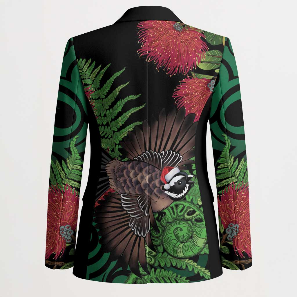 Meri Kirihimete New Zealand Blazer Piwakawaka Koru Fern Mix Pohutukawa - Aussie Hoodie