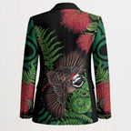 Meri Kirihimete New Zealand Blazer Piwakawaka Koru Fern Mix Pohutukawa - Aussie Hoodie