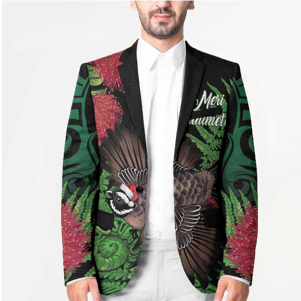 Meri Kirihimete New Zealand Blazer Piwakawaka Koru Fern Mix Pohutukawa - Aussie Hoodie