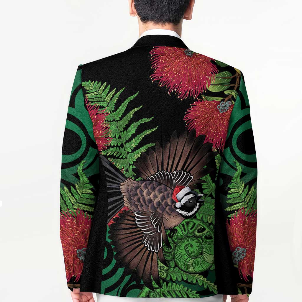 Meri Kirihimete New Zealand Blazer Piwakawaka Koru Fern Mix Pohutukawa - Aussie Hoodie