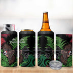 Meri Kirihimete New Zealand 4 in 1 Can Cooler Tumbler Piwakawaka Koru Fern Mix Pohutukawa - Aussie Hoodie