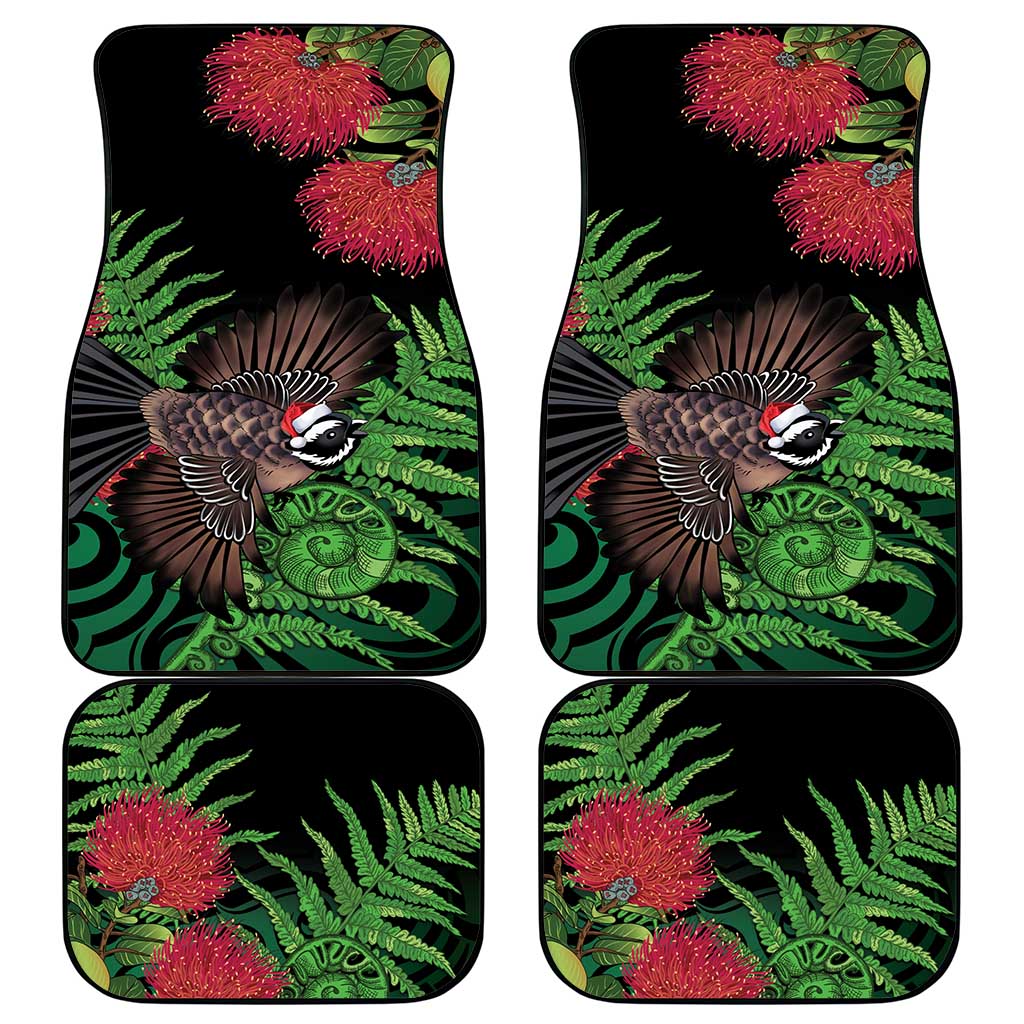 Meri Kirihimete New Zealand Car Mats Piwakawaka Koru Fern Mix Pohutukawa - Aussie Hoodie