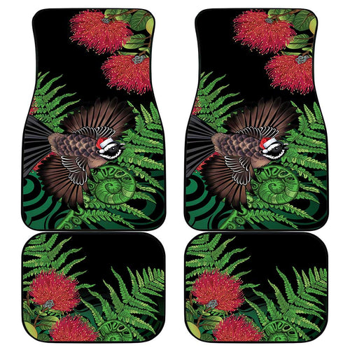 Meri Kirihimete New Zealand Car Mats Piwakawaka Koru Fern Mix Pohutukawa - Aussie Hoodie