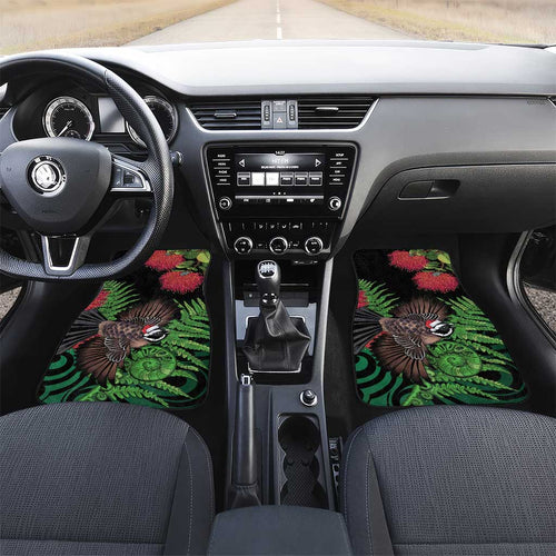 Meri Kirihimete New Zealand Car Mats Piwakawaka Koru Fern Mix Pohutukawa - Aussie Hoodie