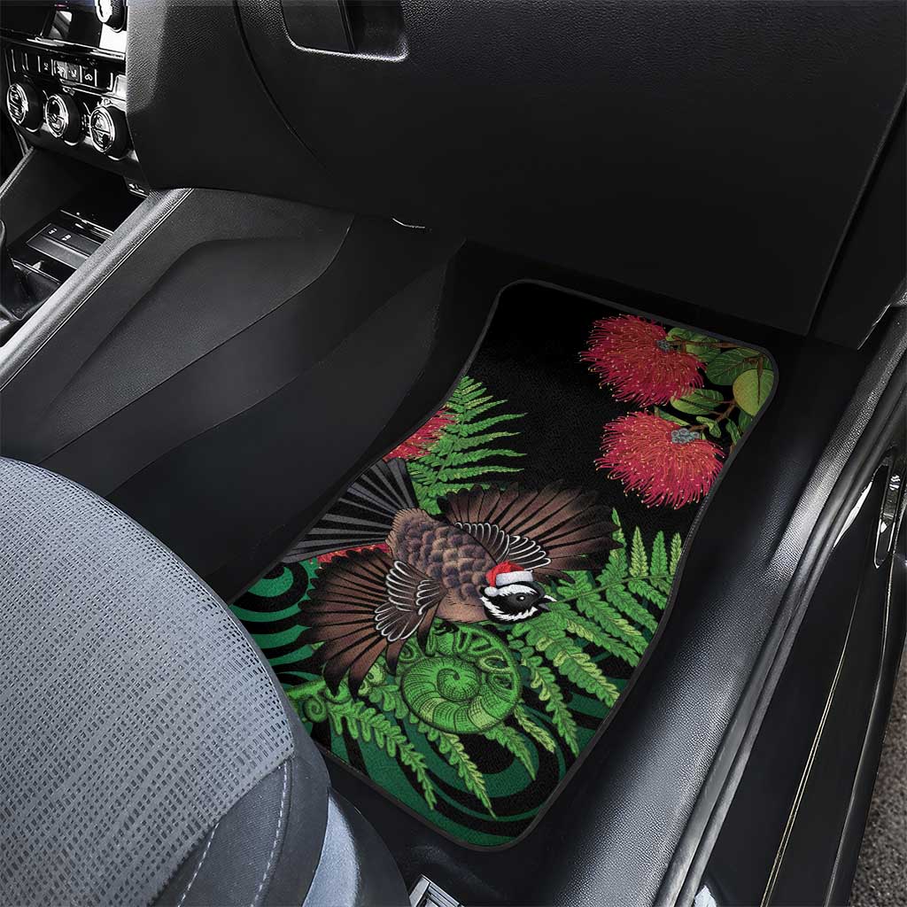 Meri Kirihimete New Zealand Car Mats Piwakawaka Koru Fern Mix Pohutukawa - Aussie Hoodie