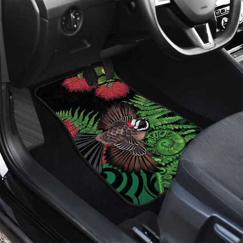 Meri Kirihimete New Zealand Car Mats Piwakawaka Koru Fern Mix Pohutukawa - Aussie Hoodie