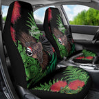 Meri Kirihimete New Zealand Car Seat Cover Piwakawaka Koru Fern Mix Pohutukawa - Aussie Hoodie