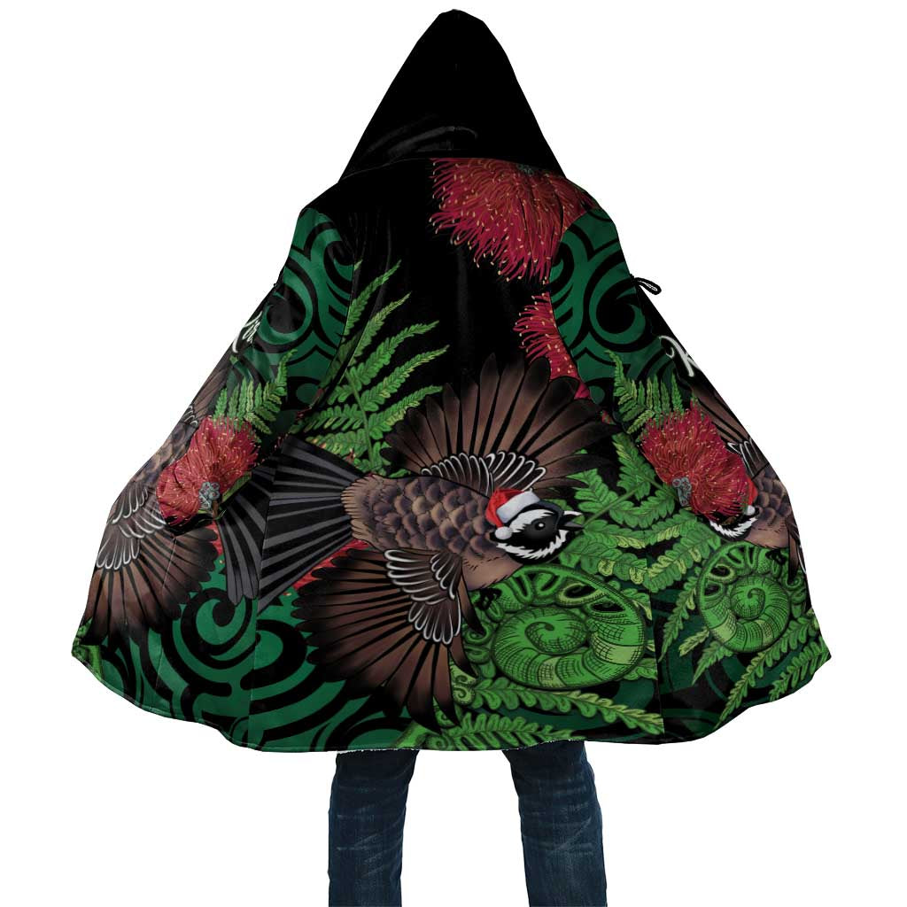 Meri Kirihimete New Zealand Cloak Piwakawaka Koru Fern Mix Pohutukawa - Aussie Hoodie