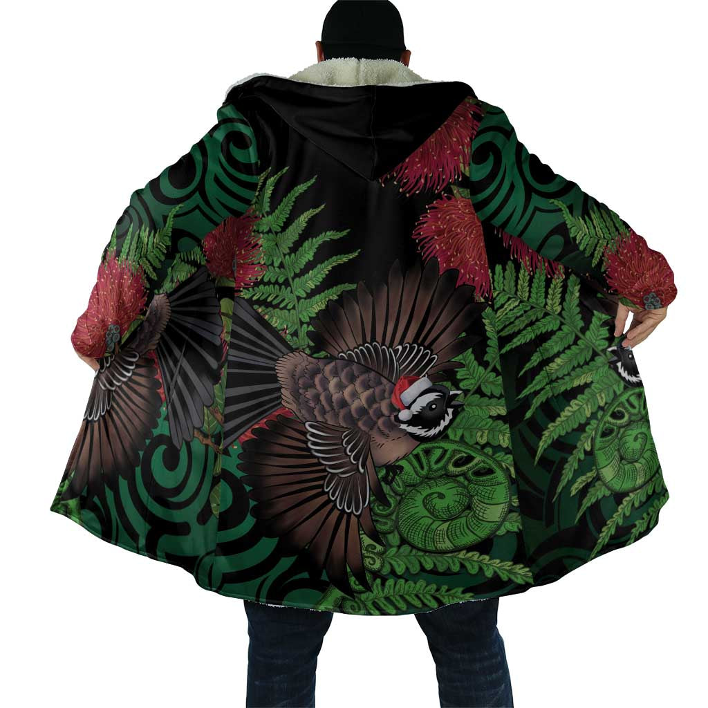 Meri Kirihimete New Zealand Cloak Piwakawaka Koru Fern Mix Pohutukawa - Aussie Hoodie