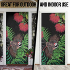 Meri Kirihimete New Zealand Door Cover Piwakawaka Koru Fern Mix Pohutukawa - Aussie Hoodie