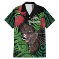 Meri Kirihimete New Zealand Family Matching Mermaid Dress and Hawaiian Shirt Piwakawaka Koru Fern Mix Pohutukawa - Aussie Hoodie