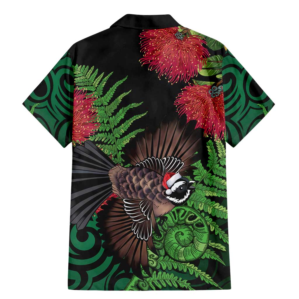 Meri Kirihimete New Zealand Family Matching Mermaid Dress and Hawaiian Shirt Piwakawaka Koru Fern Mix Pohutukawa - Aussie Hoodie