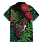 Meri Kirihimete New Zealand Family Matching Mermaid Dress and Hawaiian Shirt Piwakawaka Koru Fern Mix Pohutukawa - Aussie Hoodie