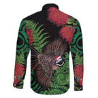 Meri Kirihimete New Zealand Family Matching Off Shoulder Short Dress and Hawaiian Shirt Piwakawaka Koru Fern Mix Pohutukawa - Aussie Hoodie