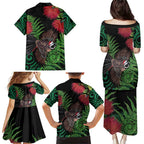 Meri Kirihimete New Zealand Family Matching Puletasi and Hawaiian Shirt Piwakawaka Koru Fern Mix Pohutukawa - Aussie Hoodie