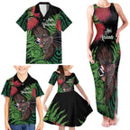 Meri Kirihimete New Zealand Family Matching Tank Maxi Dress and Hawaiian Shirt Piwakawaka Koru Fern Mix Pohutukawa - Aussie Hoodie