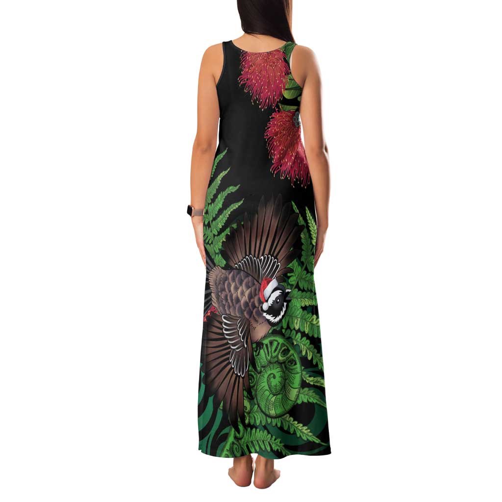 Meri Kirihimete New Zealand Family Matching Tank Maxi Dress and Hawaiian Shirt Piwakawaka Koru Fern Mix Pohutukawa - Aussie Hoodie