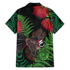 Meri Kirihimete New Zealand Hawaiian Shirt Piwakawaka Koru Fern Mix Pohutukawa - Aussie Hoodie