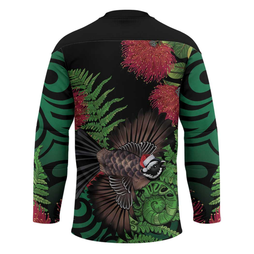 Meri Kirihimete New Zealand Hockey Jersey Piwakawaka Koru Fern Mix Pohutukawa - Aussie Hoodie