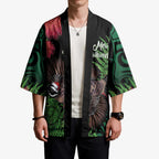 Meri Kirihimete New Zealand Kimono Piwakawaka Koru Fern Mix Pohutukawa - Aussie Hoodie