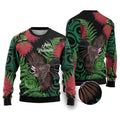 Meri Kirihimete New Zealand Ugly Christmas Sweater Piwakawaka Koru Fern Mix Pohutukawa - Aussie Hoodie