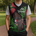 Meri Kirihimete New Zealand Christmas Knitted V-Neck Vest Piwakawaka Koru Fern Mix Pohutukawa - Aussie Hoodie