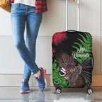 Meri Kirihimete New Zealand Luggage Cover Piwakawaka Koru Fern Mix Pohutukawa - Aussie Hoodie