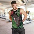 Meri Kirihimete New Zealand Men Tank Top Piwakawaka Koru Fern Mix Pohutukawa - Aussie Hoodie
