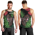Meri Kirihimete New Zealand Men Tank Top Piwakawaka Koru Fern Mix Pohutukawa - Aussie Hoodie
