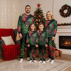 Meri Kirihimete New Zealand Christmas Pajama Set Piwakawaka Koru Fern Mix Pohutukawa - Aussie Hoodie