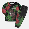 Meri Kirihimete New Zealand Christmas Pajama Set Piwakawaka Koru Fern Mix Pohutukawa - Aussie Hoodie