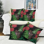Meri Kirihimete New Zealand Pillow Cover Piwakawaka Koru Fern Mix Pohutukawa - Aussie Hoodie