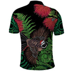 Meri Kirihimete New Zealand Polo Shirt Piwakawaka Koru Fern Mix Pohutukawa - Aussie Hoodie