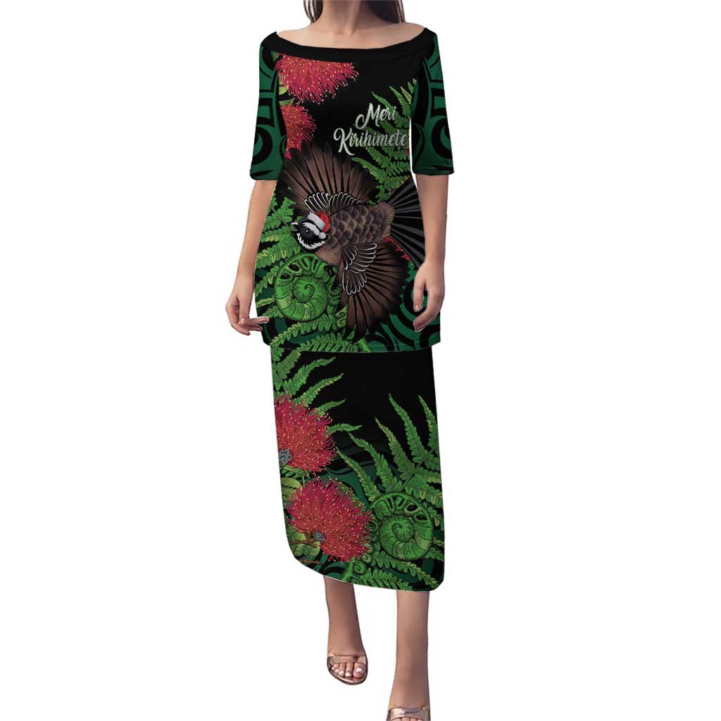 Meri Kirihimete New Zealand Puletasi Piwakawaka Koru Fern Mix Pohutukawa - Aussie Hoodie