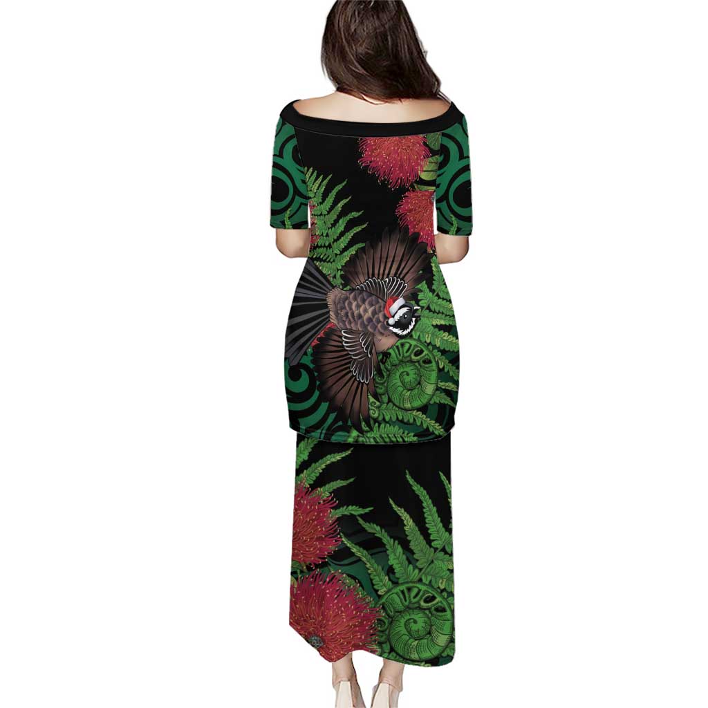 Meri Kirihimete New Zealand Puletasi Piwakawaka Koru Fern Mix Pohutukawa - Aussie Hoodie