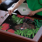 Meri Kirihimete New Zealand Puzzle Piwakawaka Koru Fern Mix Pohutukawa - Aussie Hoodie