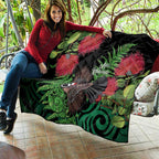 Meri Kirihimete New Zealand Quilt Piwakawaka Koru Fern Mix Pohutukawa - Aussie Hoodie