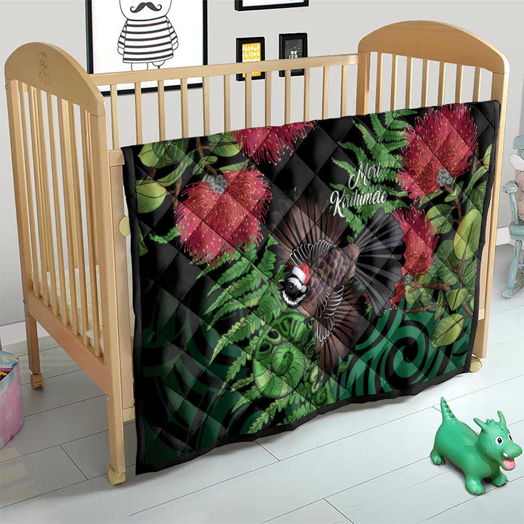 Meri Kirihimete New Zealand Quilt Piwakawaka Koru Fern Mix Pohutukawa - Aussie Hoodie