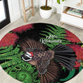 Meri Kirihimete New Zealand Round Carpet Piwakawaka Koru Fern Mix Pohutukawa - Aussie Hoodie