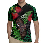 Meri Kirihimete New Zealand Rugby Jersey Piwakawaka Koru Fern Mix Pohutukawa - Aussie Hoodie